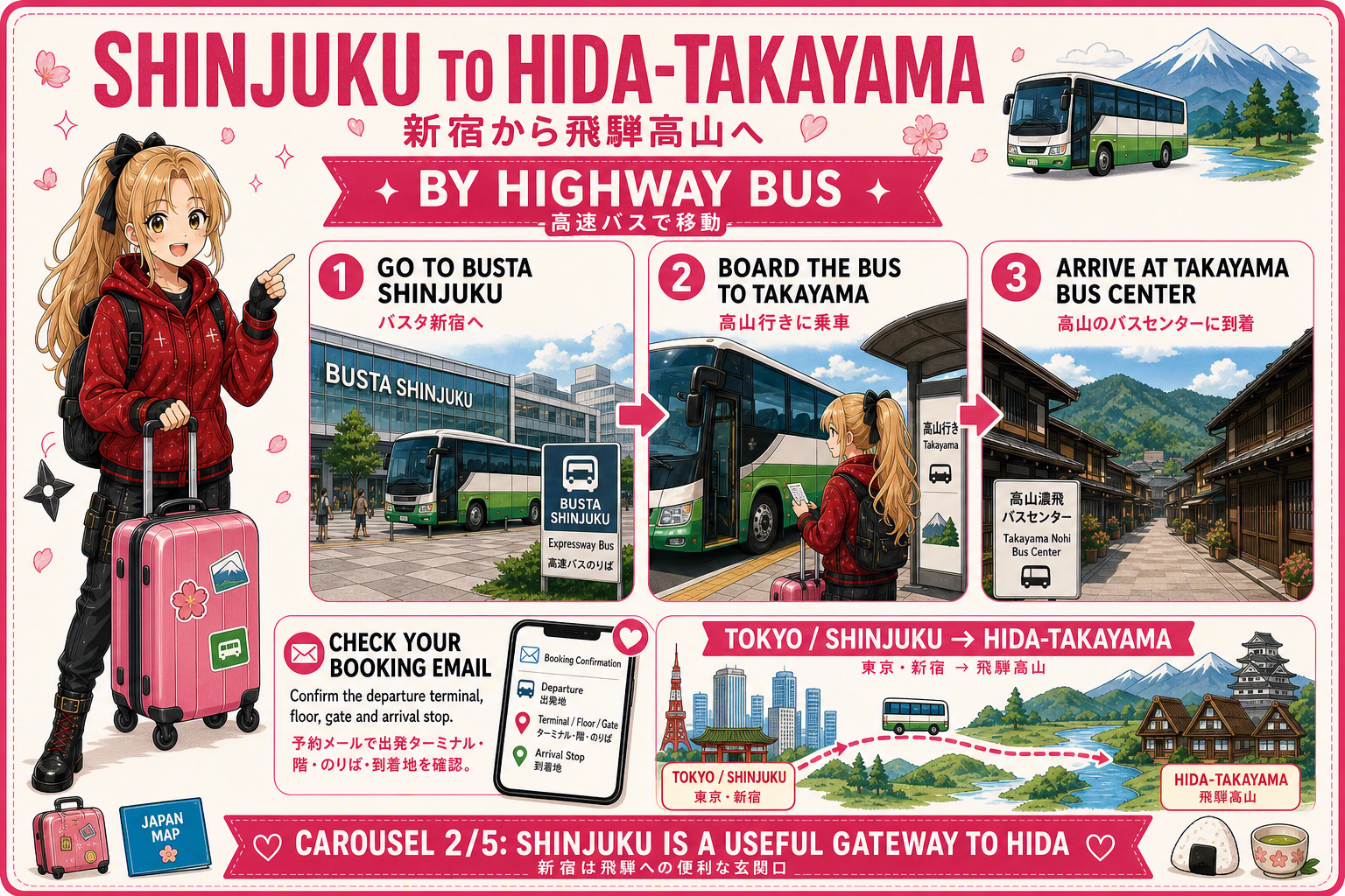 Shirakawa-go highway bus guide, card 2